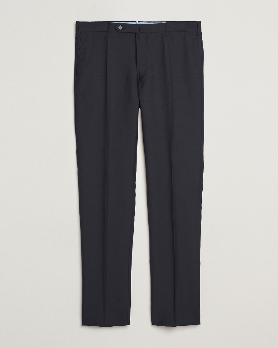 Homme | Pantalons | Incotex | Slim Fit Super 100s Wool Trousers Navy