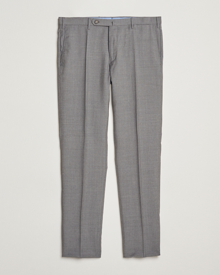Homme | Pantalons | Incotex | Slim Fit Super 100s Wool Trousers Light Grey