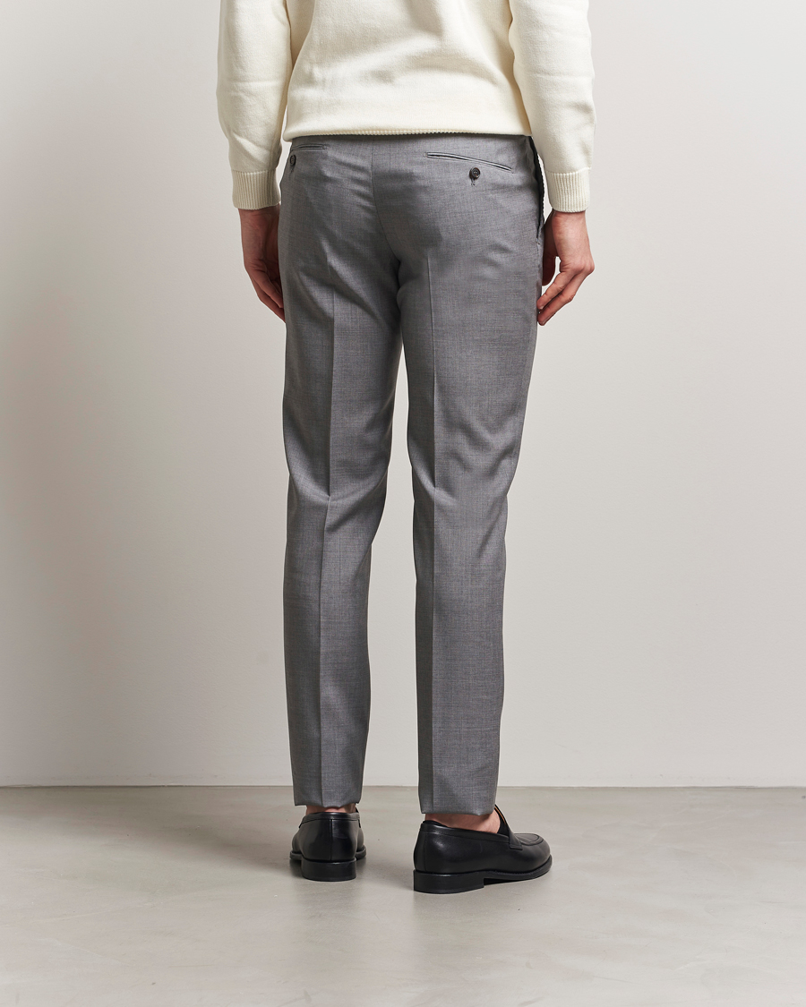 Homme | Pantalons | Incotex | Slim Fit Super 100s Wool Trousers Light Grey
