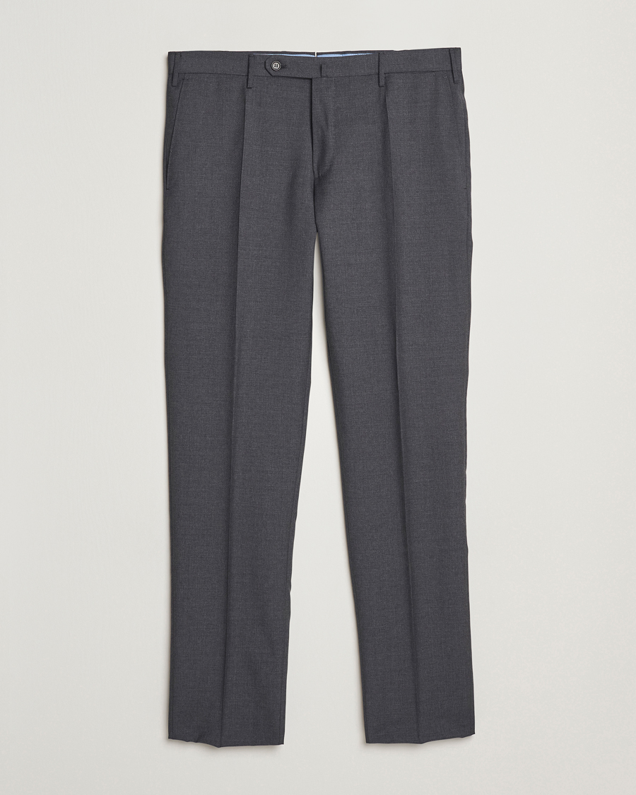 Homme | Pantalons | Incotex | Slim Fit Super 100s Wool Trousers Medium Grey