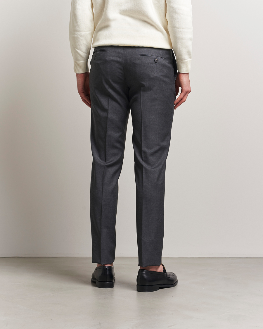 Homme | Pantalons | Incotex | Slim Fit Super 100s Wool Trousers Medium Grey