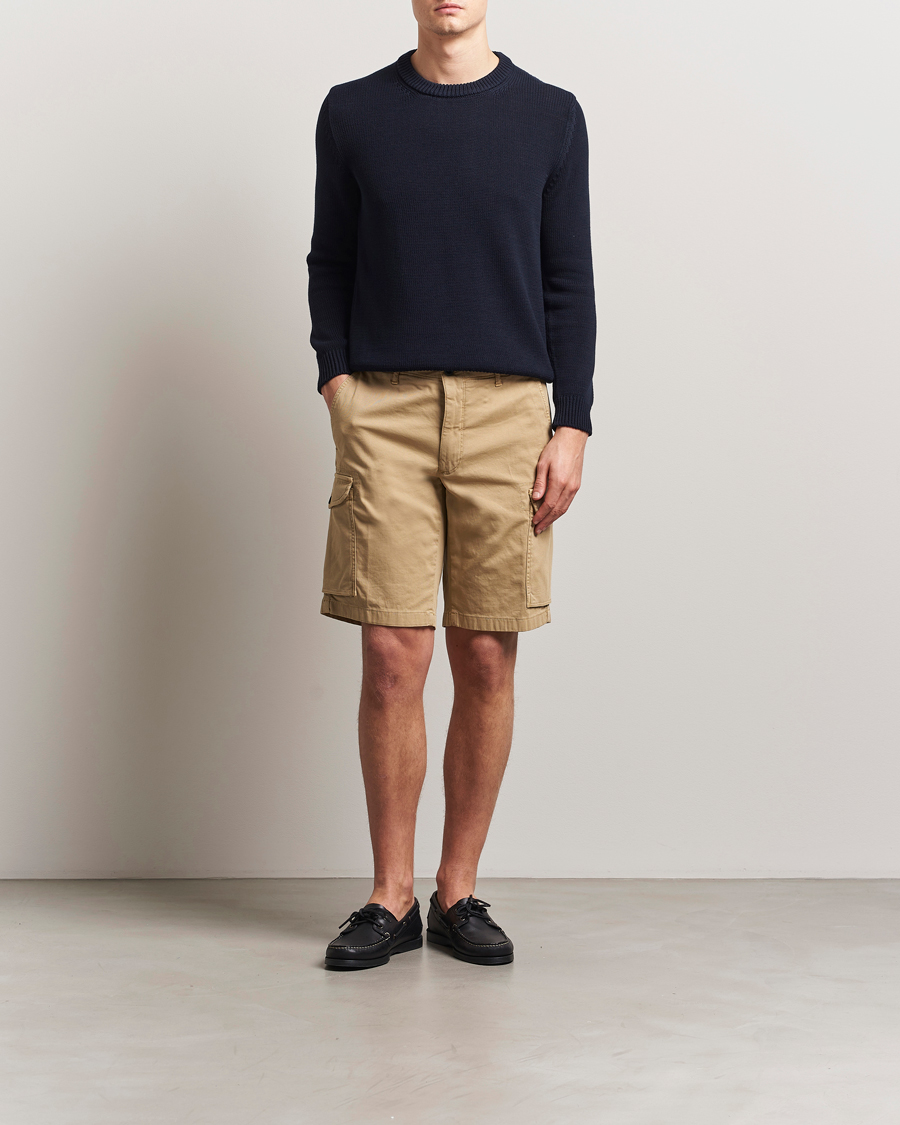 Homme | Shorts | Incotex | Cotton Cargo Shorts Beige