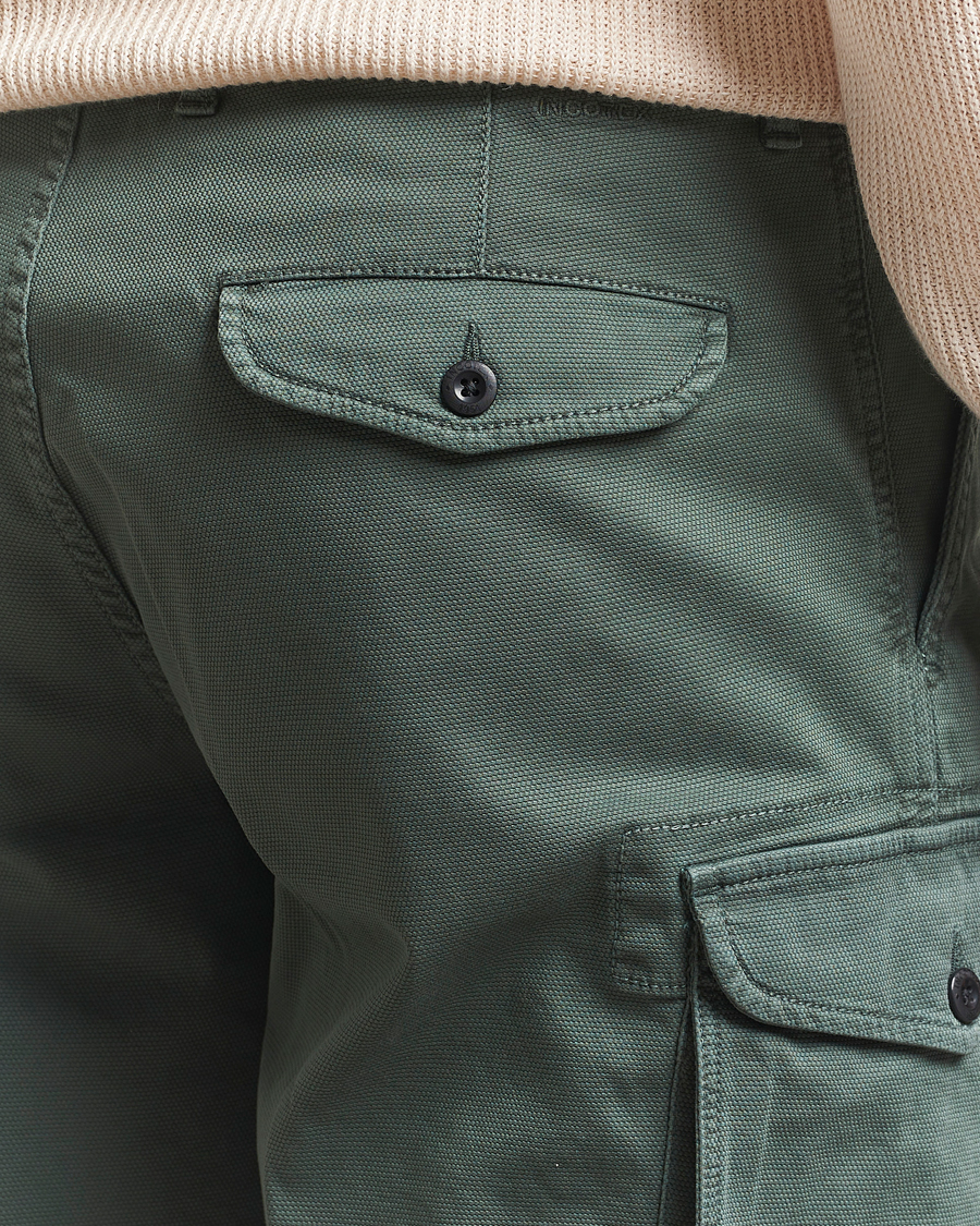 Homme | Shorts | Incotex | Cotton Cargo Shorts Bottle Green