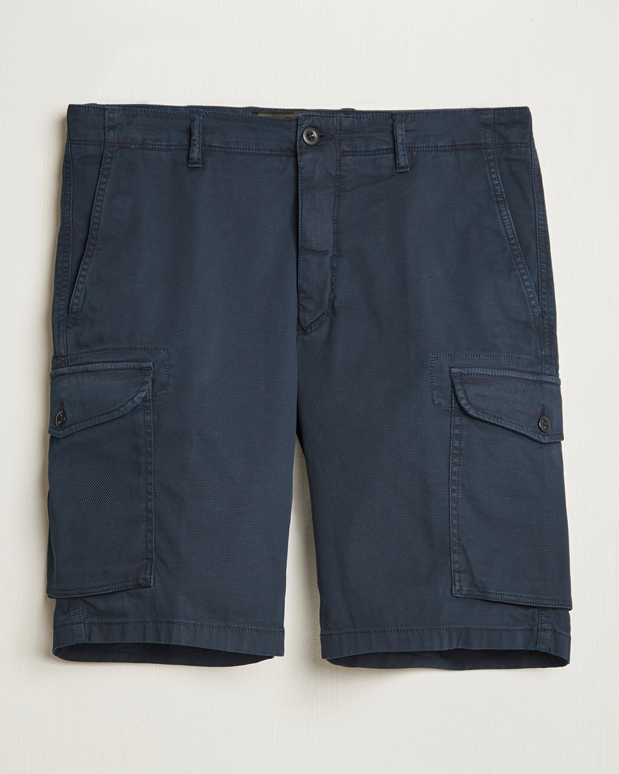 Homme | Shorts | Incotex | Cotton Cargo Shorts Navy