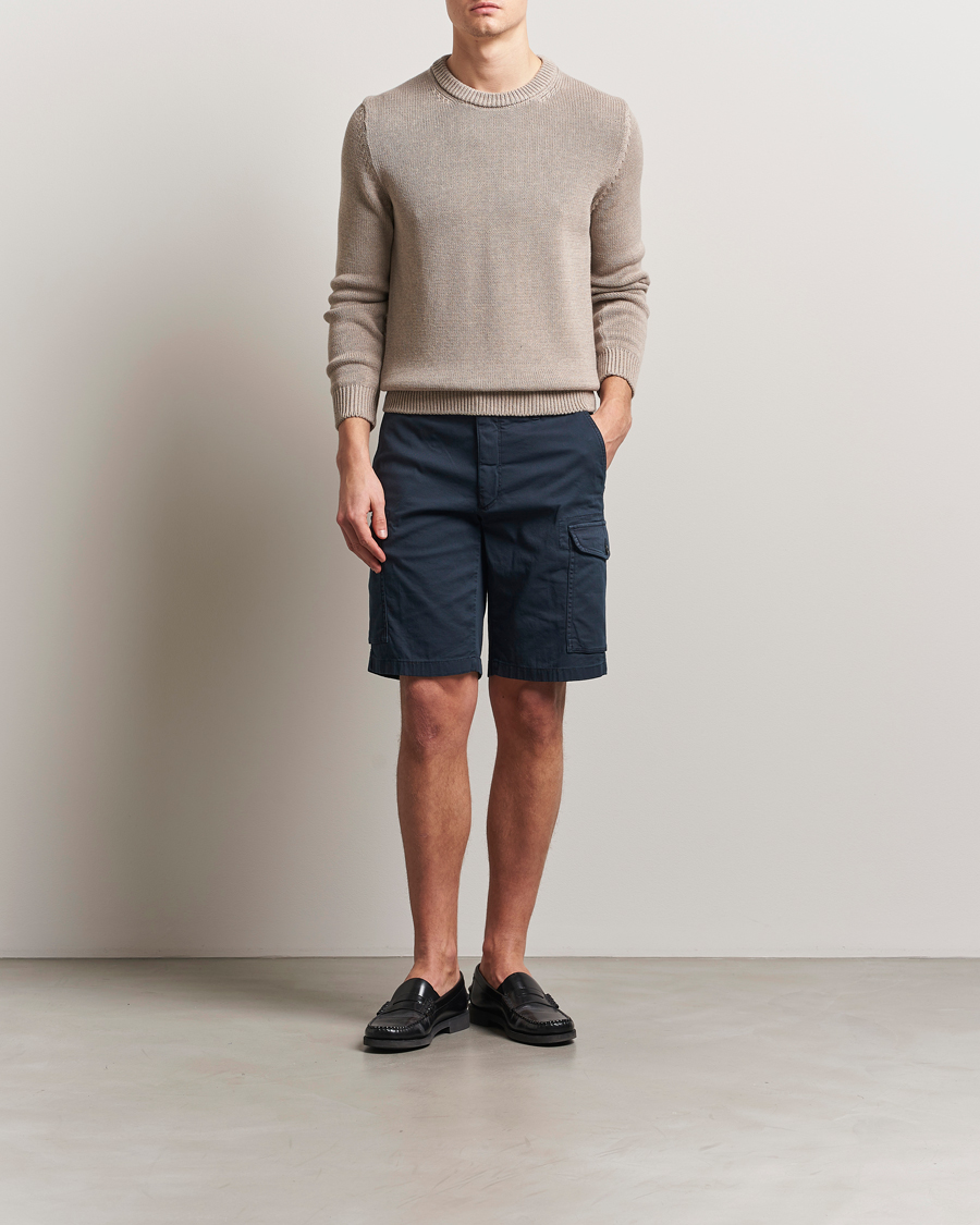 Homme | Shorts | Incotex | Cotton Cargo Shorts Navy