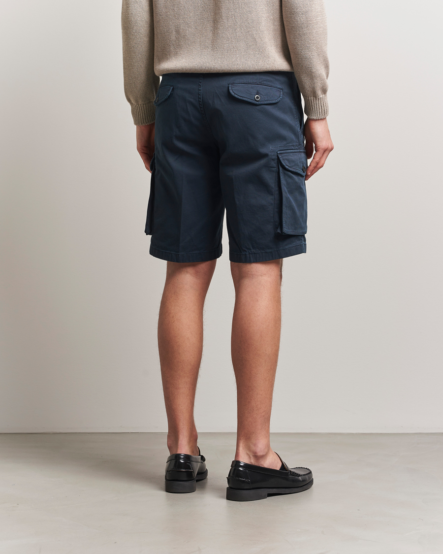 Homme | Shorts | Incotex | Cotton Cargo Shorts Navy