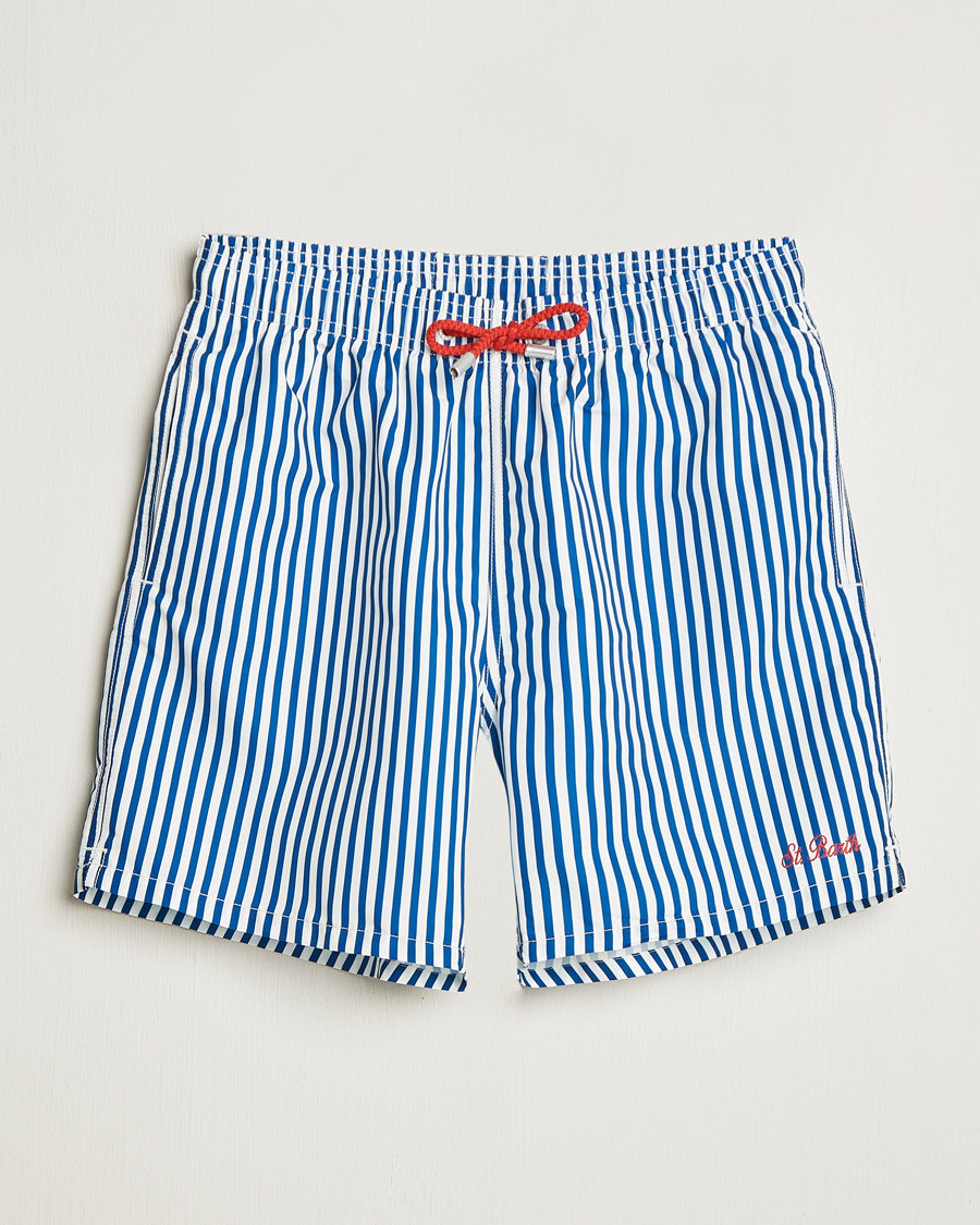 Homme | Maillots De Bain | MC2 Saint Barth | Printed Nylon Swim Shorts Dark Blue Stripes