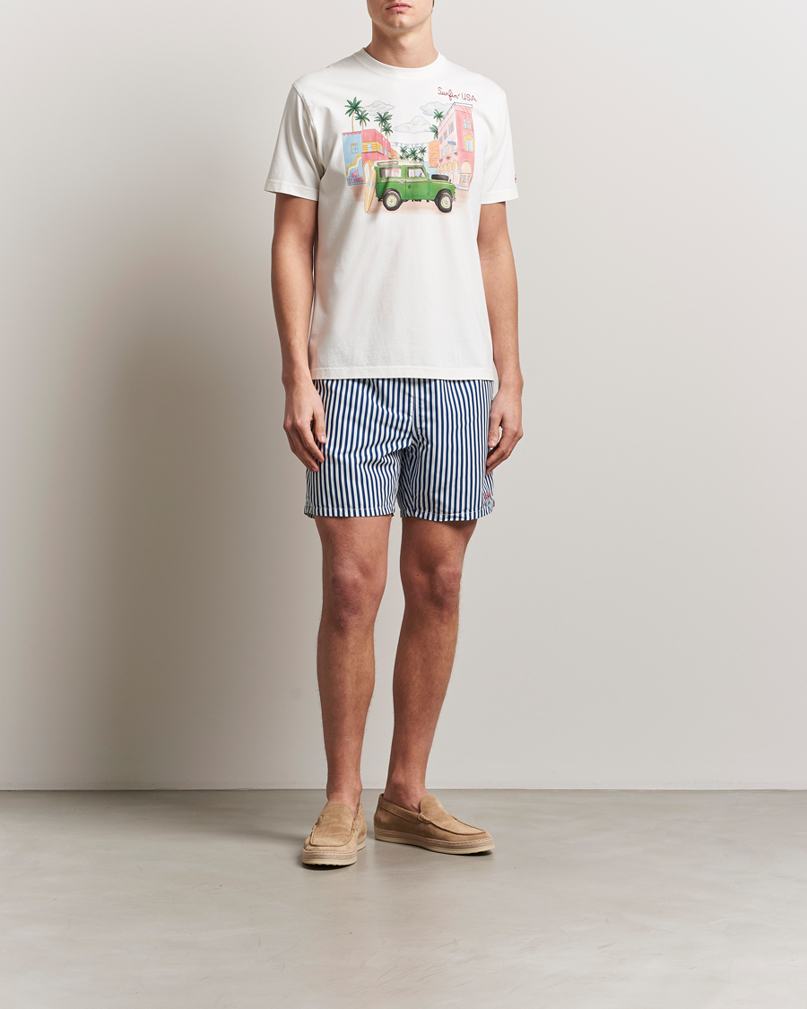 Homme | Maillots De Bain | MC2 Saint Barth | Printed Nylon Swim Shorts Dark Blue Stripes