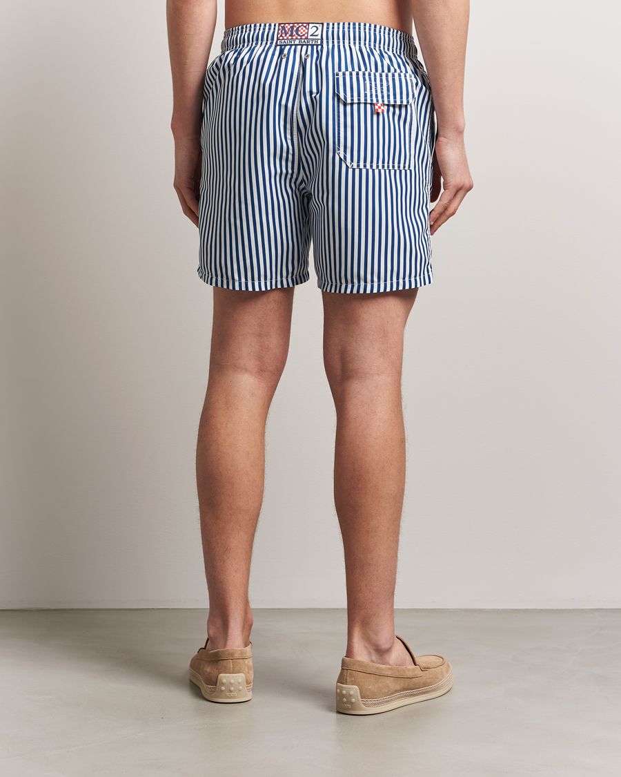 Homme | Maillots De Bain | MC2 Saint Barth | Printed Nylon Swim Shorts Dark Blue Stripes