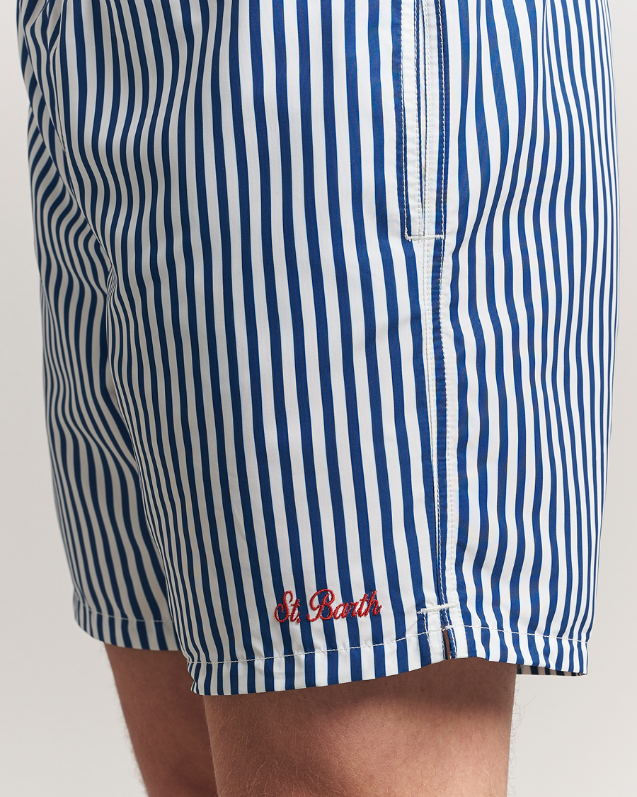 Homme | Maillots De Bain | MC2 Saint Barth | Printed Nylon Swim Shorts Dark Blue Stripes