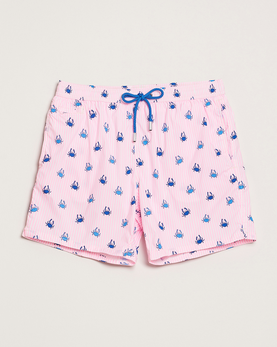Homme | Maillots De Bain | MC2 Saint Barth | Printed Nylon Swim Shorts Pink Crabs Stripes