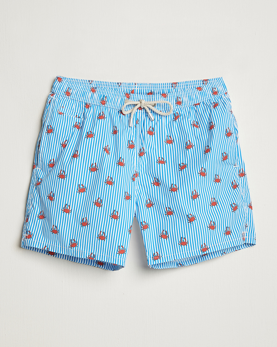 Homme | Maillots De Bain | MC2 Saint Barth | Printed Nylon Swim Shorts Blue Crab Stripes