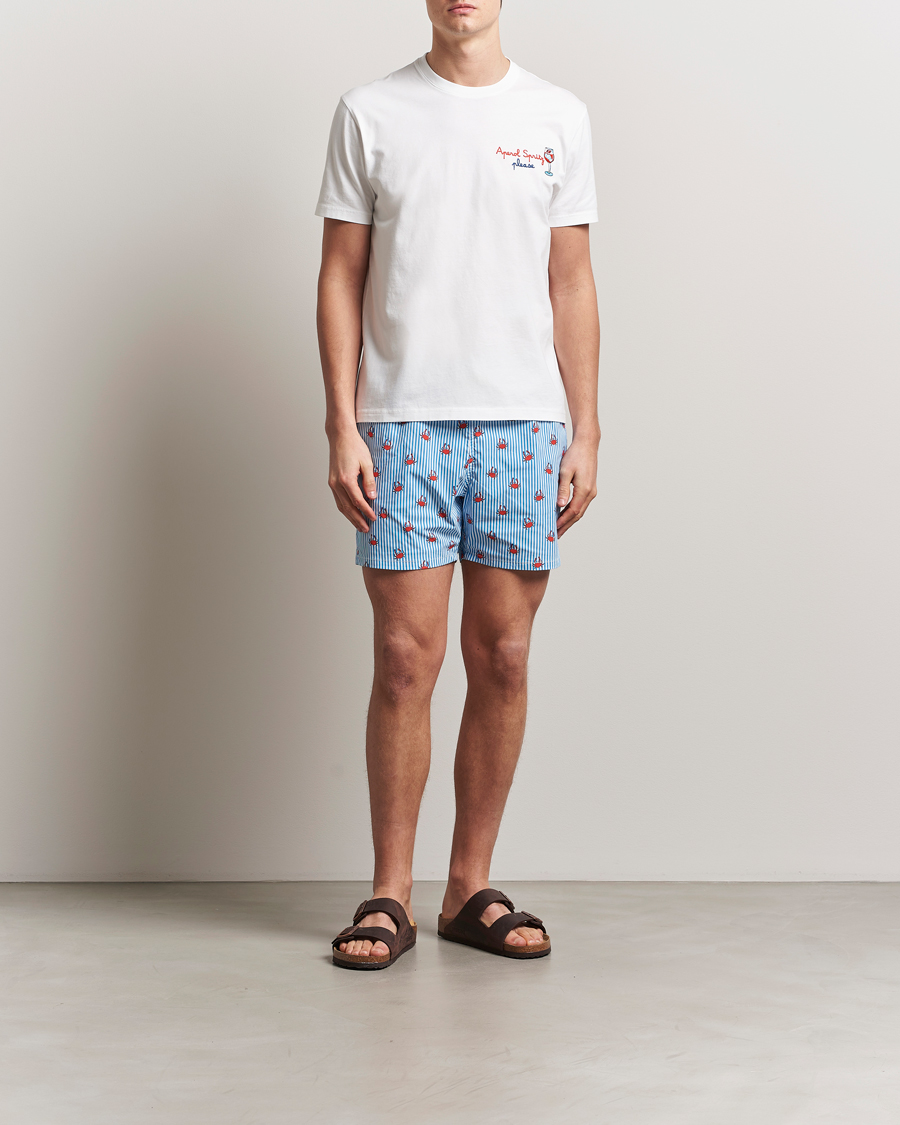 Homme | Maillots De Bain | MC2 Saint Barth | Printed Nylon Swim Shorts Blue Crab Stripes