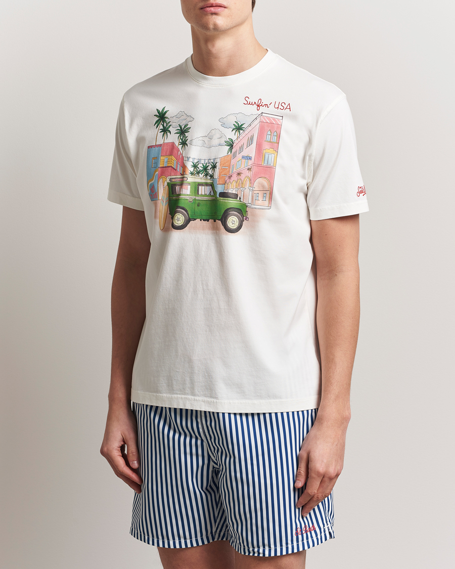 Homme | T-shirts | MC2 Saint Barth | Printed Cotton T-Shirt Surfing USA