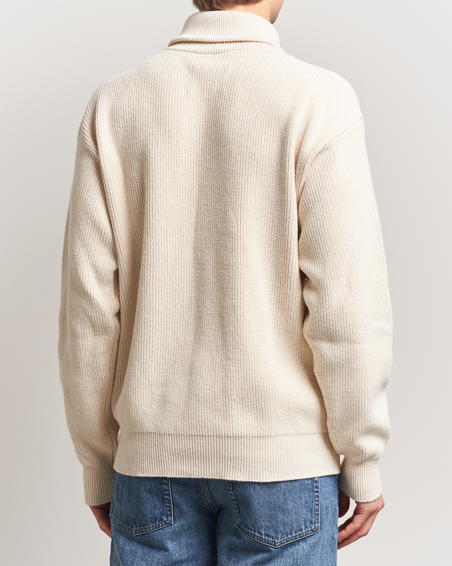 Homme | Pulls Et Tricots | Jil Sander | Rib Full Zip Cardigan Porcelain