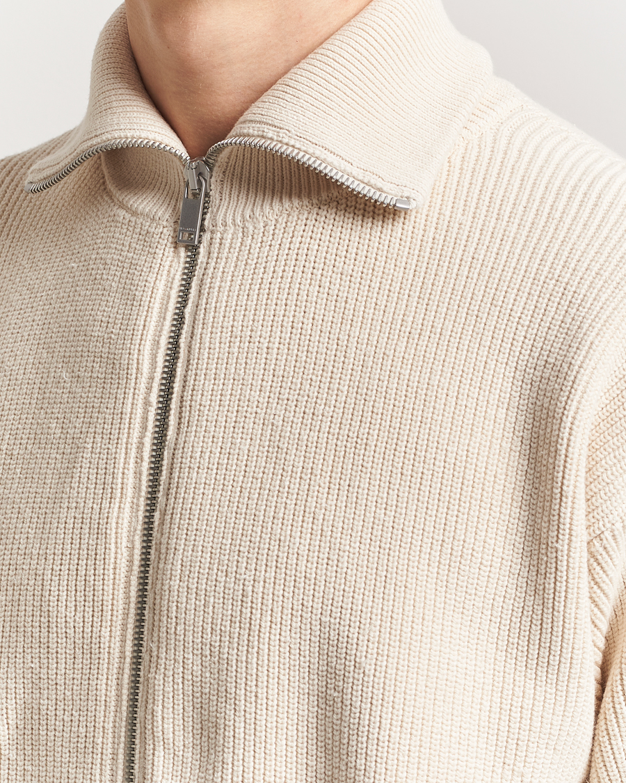 Homme | Pulls Et Tricots | Jil Sander | Rib Full Zip Cardigan Porcelain