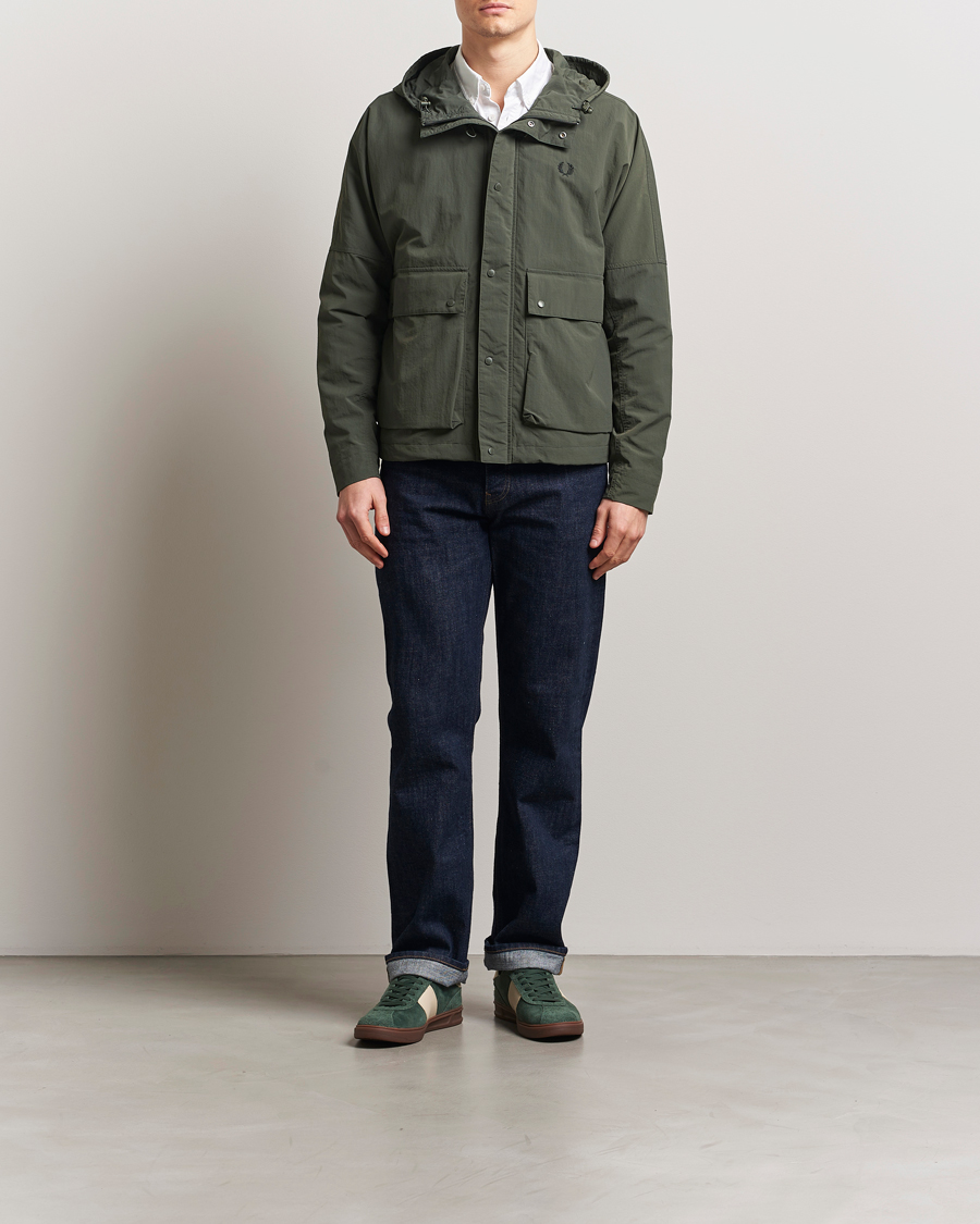 Homme | Manteaux Et Vestes | Fred Perry | Cropped Hooded Fishing Parka Field Green