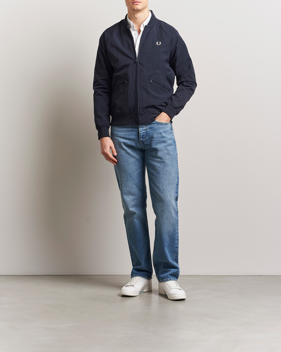 Homme | Manteaux Et Vestes | Fred Perry | Textured Tennis Bomber Jacket Navy