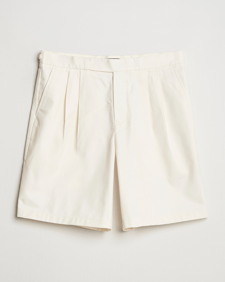 Homme | Shorts | Fred Perry | Twill Pleated Tennis Shorts Ecru