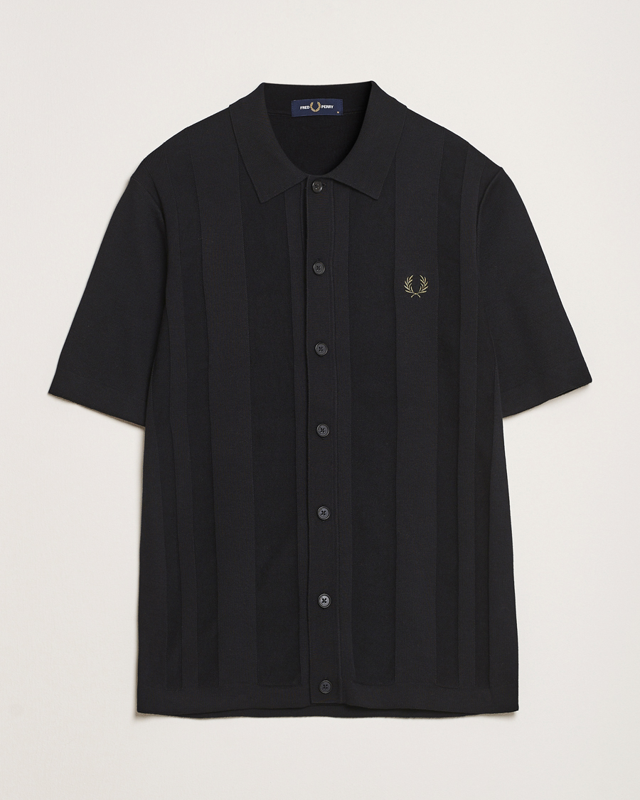 Homme | Chemises | Fred Perry | Knitted Short Sleeve Shirt Black