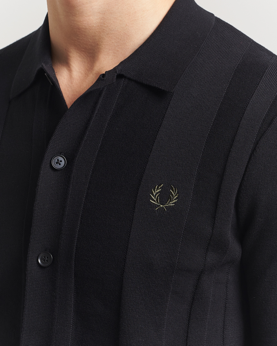 Homme | Chemises | Fred Perry | Knitted Short Sleeve Shirt Black