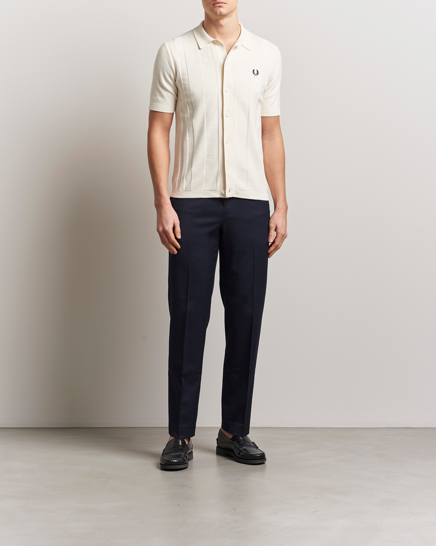 Homme | Chemises | Fred Perry | Knitted Short Sleeve Shirt Ecru