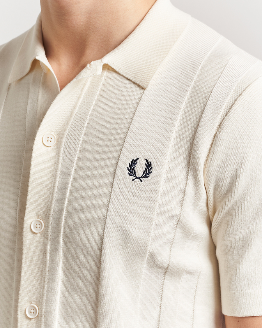 Homme | Chemises | Fred Perry | Knitted Short Sleeve Shirt Ecru