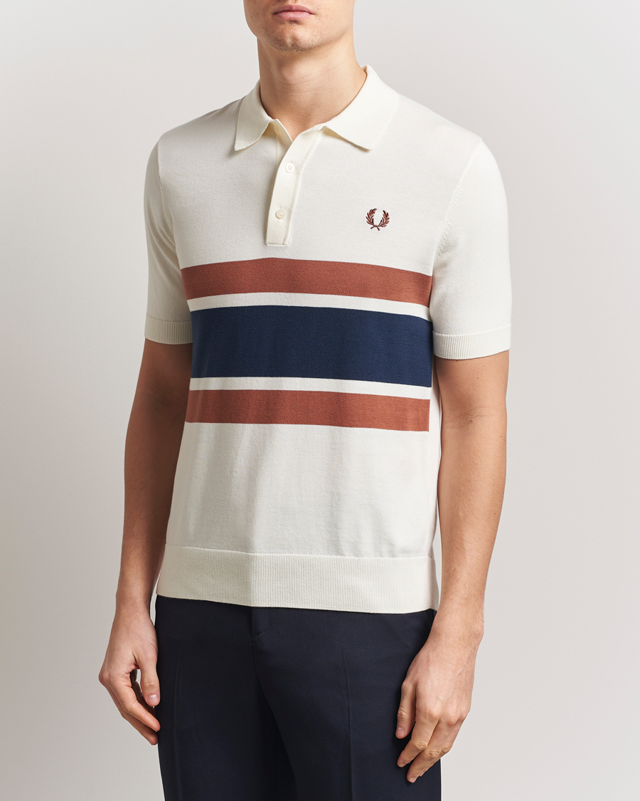 Homme | Polos | Fred Perry | Paneled Knitted Polo Light Ecru