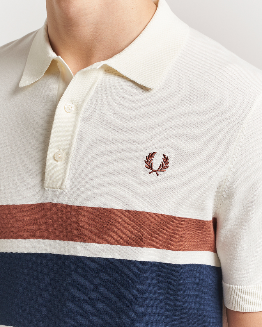 Homme | Polos | Fred Perry | Paneled Knitted Polo Light Ecru