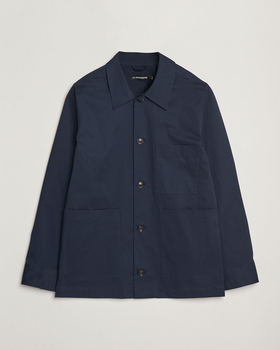 Homme | Chemises | J.Lindeberg | Easton Cotton Overshirt Navy