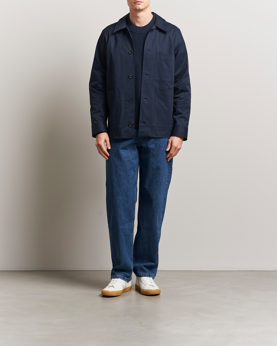 Homme | Chemises | J.Lindeberg | Easton Cotton Overshirt Navy