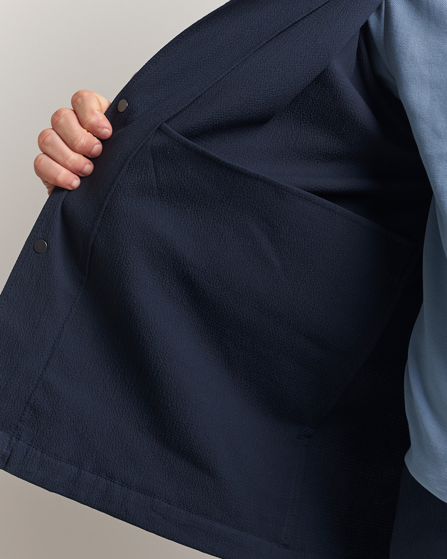 Homme | Chemises | J.Lindeberg | Celian Seersucker Overshirt Navy