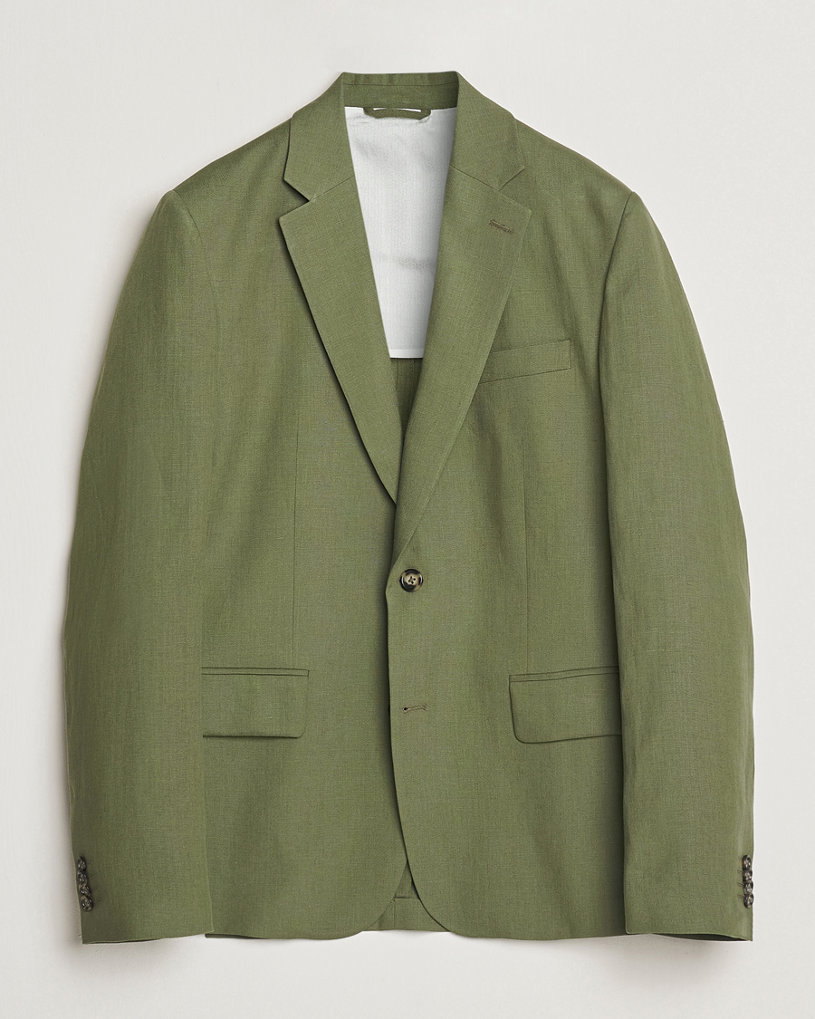 Homme | Blazers | J.Lindeberg | Elton Super Linen Blazer Olivinie