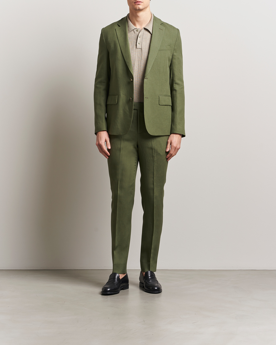 Homme | Blazers | J.Lindeberg | Elton Super Linen Blazer Olivinie