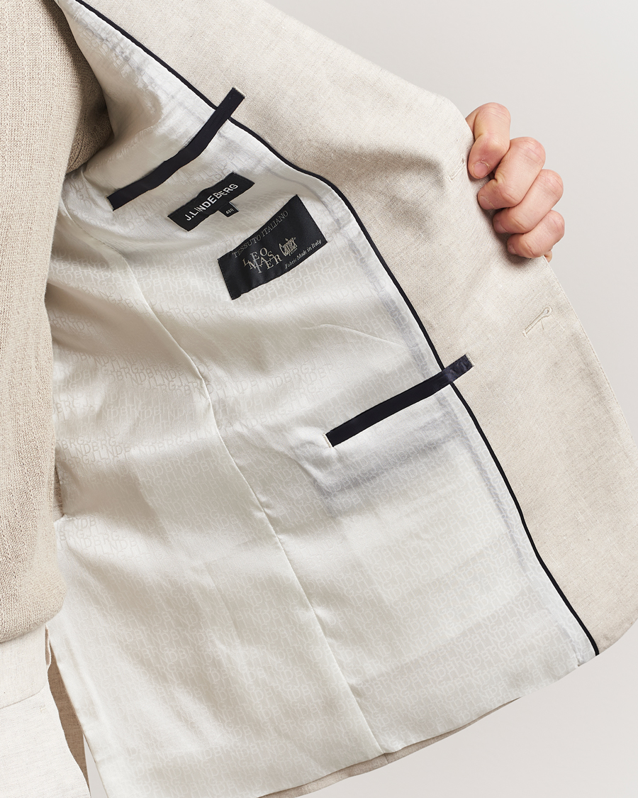 Homme | Blazers | J.Lindeberg | Elton Super Linen Blazer Moonbeam