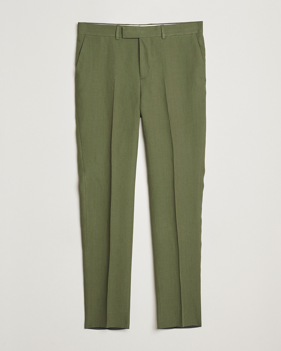 Homme | Pantalons | J.Lindeberg | Grant Super Linen Pants Olivinie