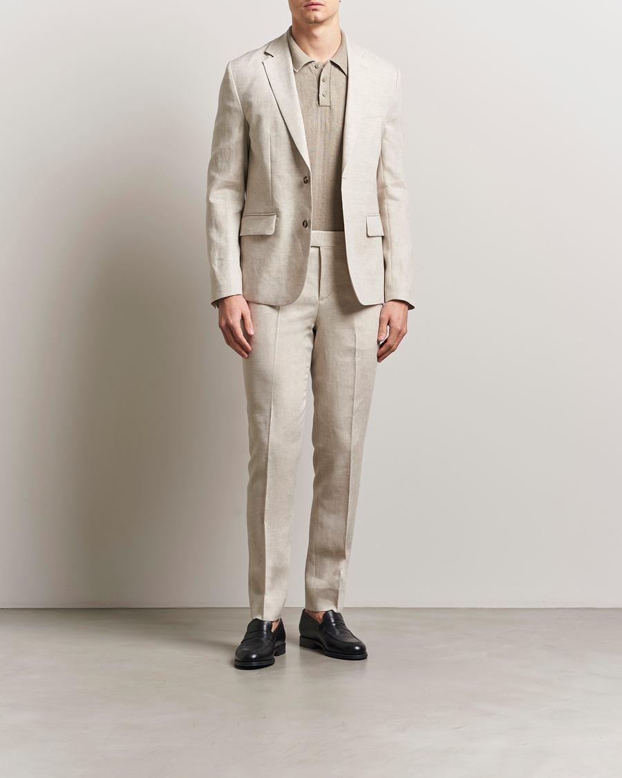 Homme | Pantalons | J.Lindeberg | Grant Super Linen Pants Moonbeam