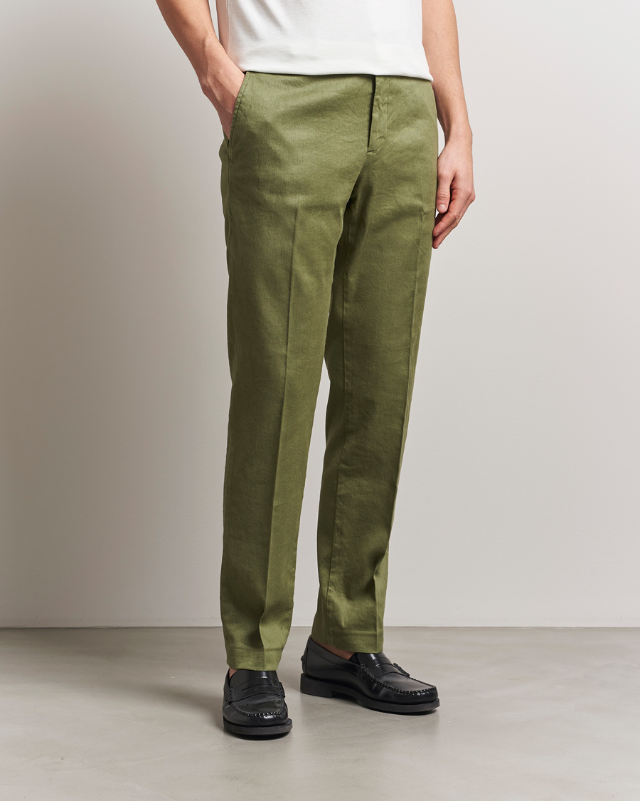 Homme | Pantalons | J.Lindeberg | Lois Linen Stretch Pants Olivinie