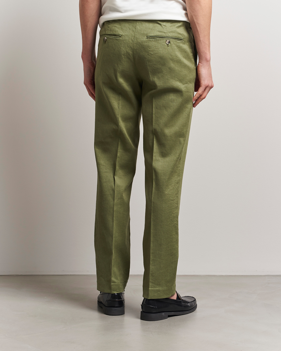 Homme | Pantalons | J.Lindeberg | Lois Linen Stretch Pants Olivinie
