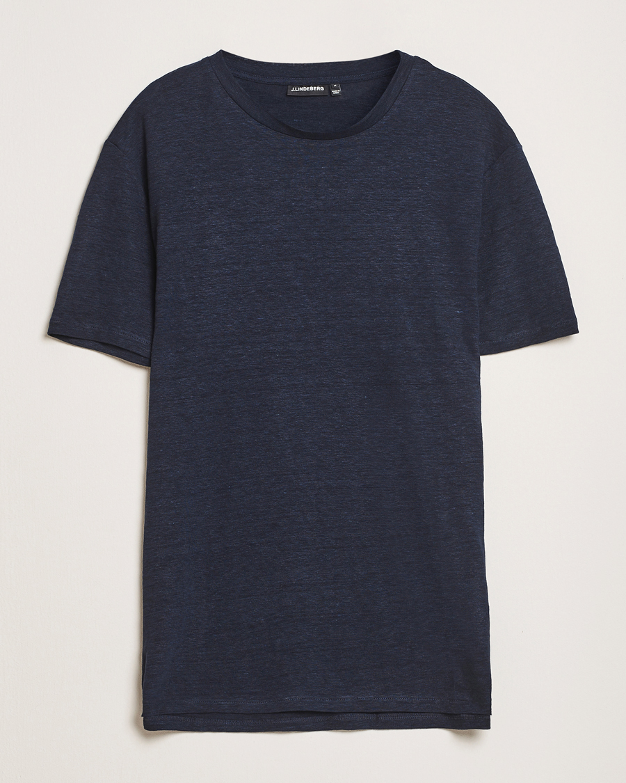 Homme | T-shirts | J.Lindeberg | Coma Linen T-Shirt Navy