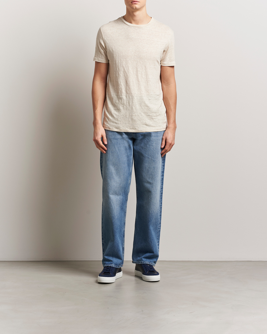 Homme | T-shirts | J.Lindeberg | Coma Linen T-Shirt Moonbeam