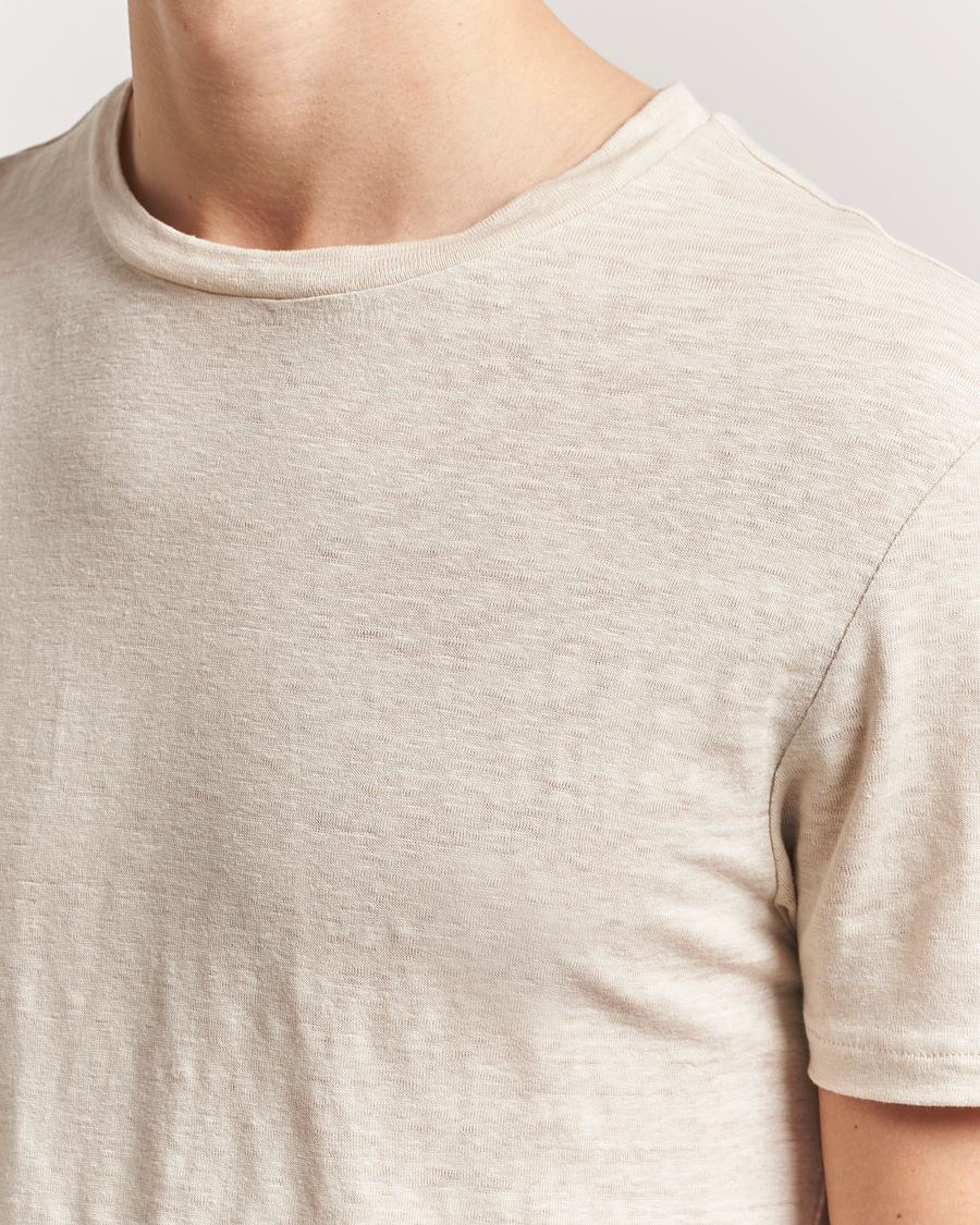 Homme | T-shirts | J.Lindeberg | Coma Linen T-Shirt Moonbeam
