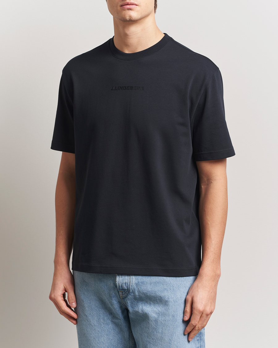 Homme | T-shirts | J.Lindeberg | Hale Heavy Logo T-Shirt Black
