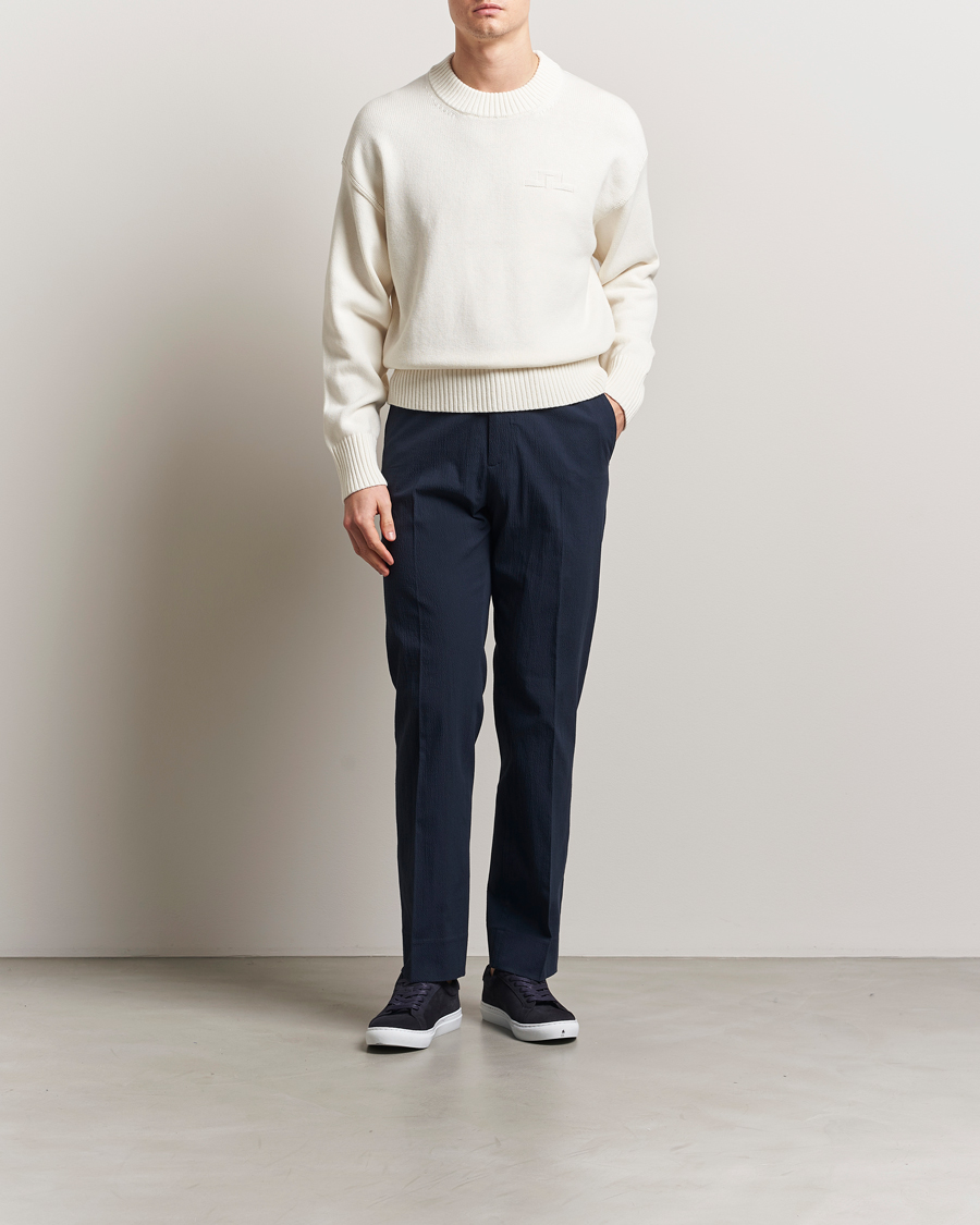 Homme | Pulls Et Tricots | J.Lindeberg | Eddy Cotton/Wool Crewneck White
