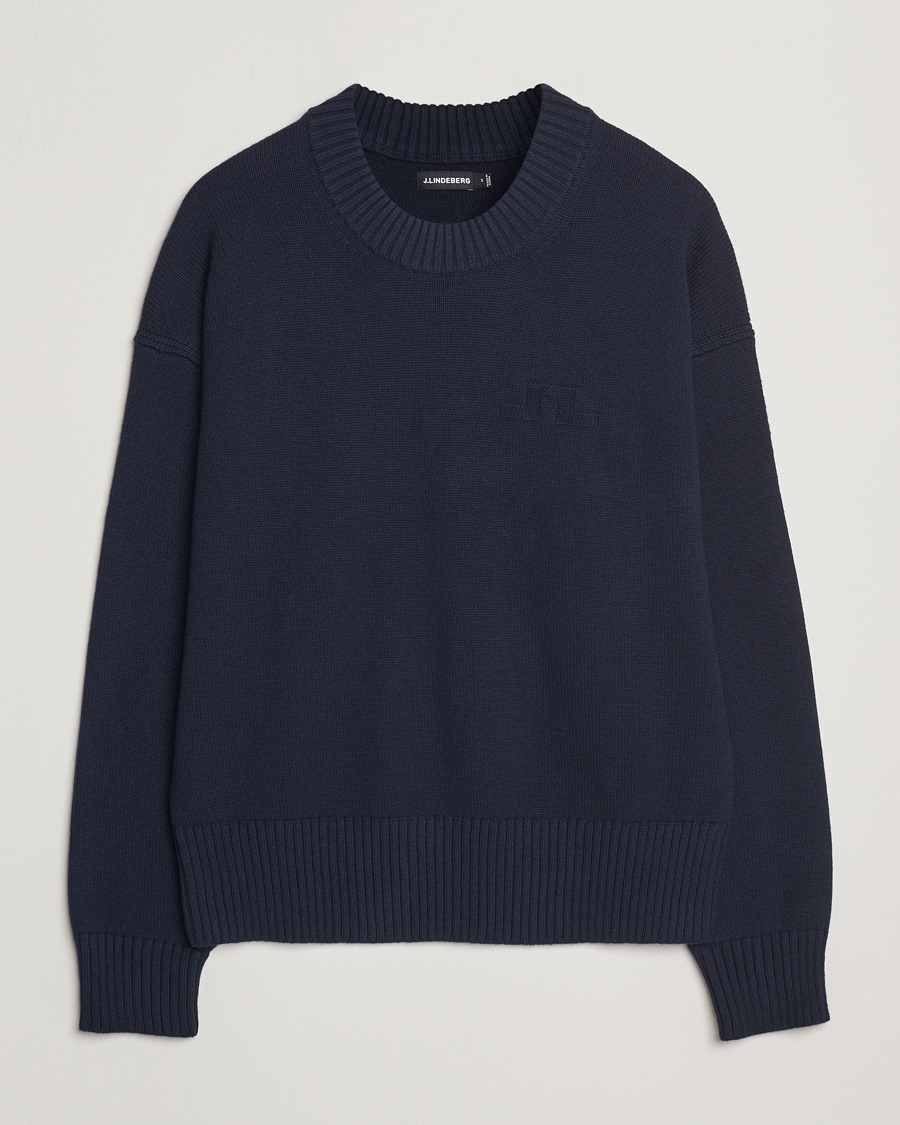 Homme | Pulls Et Tricots | J.Lindeberg | Eddy Cotton/Wool Crewneck Navy