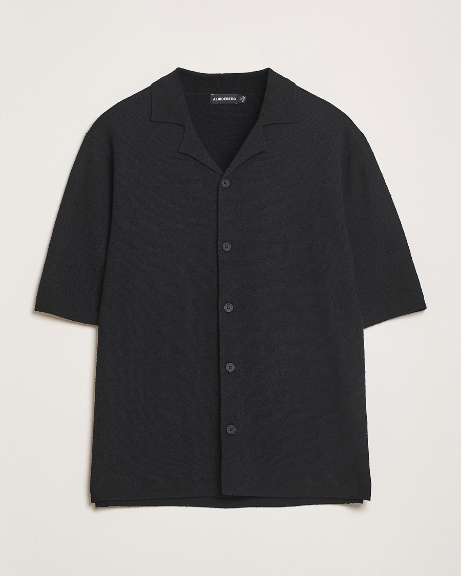 Homme | Chemises | J.Lindeberg | Sal Knitted Boucle Shirt Black