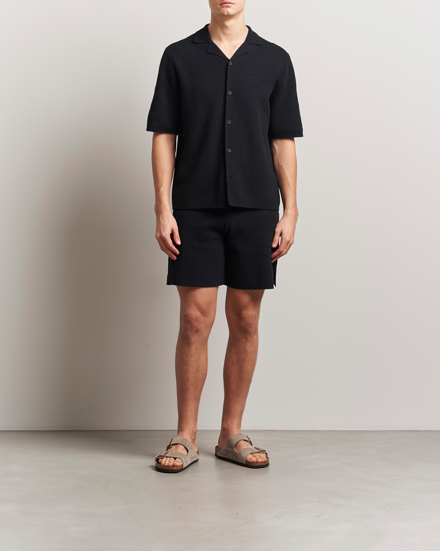 Homme | Chemises | J.Lindeberg | Sal Knitted Boucle Shirt Black