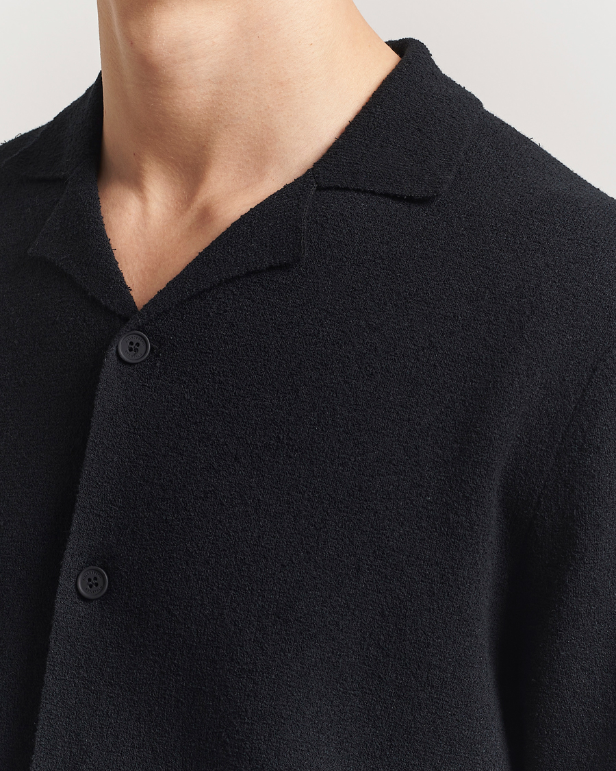 Homme | Chemises | J.Lindeberg | Sal Knitted Boucle Shirt Black