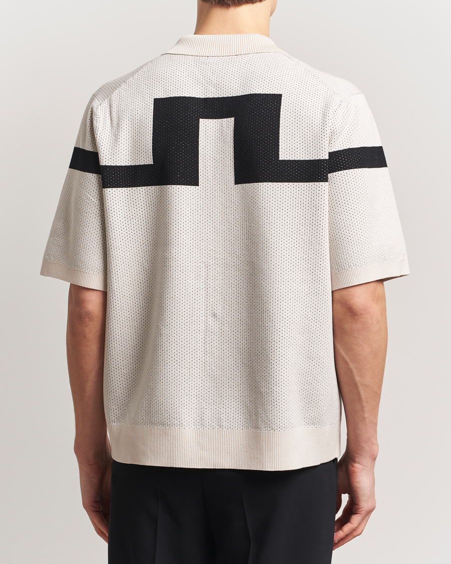 Homme | Chemises | J.Lindeberg | Rayne Short Sleeve Knitted Shirt Moonbeam