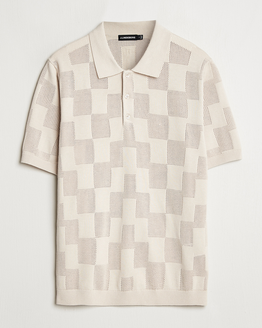 Homme | Polos | J.Lindeberg | Reymond Stacked Bridge Polo Moonbeam